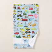 Kinder patroon voor kleurrijk vervoer en voertuige bad handdoek (Handdoek)