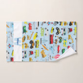 Kinder patroon voor kleurrijk vervoer en voertuige bad handdoek (Handdoek)