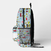 Kinder patroon voor kleurrijk vervoer en voertuige bedrukte rugzak (Rechts)