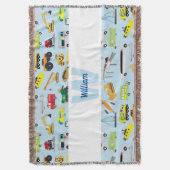Kinder patroon voor kleurrijk vervoer en voertuige deken (Voorkant Verticaal)
