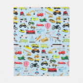 Kinder patroon voor kleurrijk vervoer en voertuige fleece deken (Voorkant)
