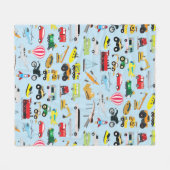 Kinder patroon voor kleurrijk vervoer en voertuige fleece deken (Voorkant (Horizontaal))