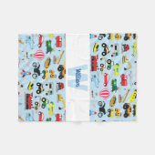 Kinder patroon voor kleurrijk vervoer en voertuige fleece deken (Voorkant (Horizontaal))