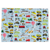 Kinder patroon voor kleurrijk vervoer en voertuige groot cadeauzakje (Achterkant)