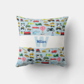 Kinder patroon voor kleurrijk vervoer en voertuige kussen (Achterkant)