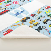 Kinder patroon voor kleurrijk vervoer en voertuige sherpa deken (3/4)