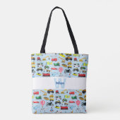 Kinder patroon voor kleurrijk vervoer en voertuige tote bag (Achterkant)