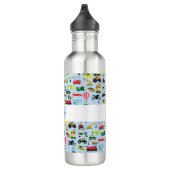 Kinder patroon voor kleurrijk vervoer en voertuige waterfles (Rechts)