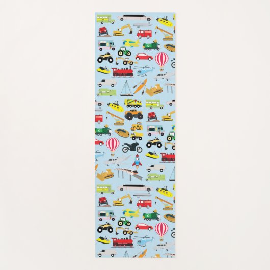 Kinder patroon voor kleurrijk vervoer en voertuige yogamat (Voorkant)