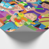 Kinder patroon voor kleurrijke kinderen cadeaupapier (Hoek)