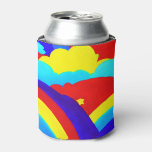 Kinder patroon voor kleurrijke regenboogwolken blikjeskoeler