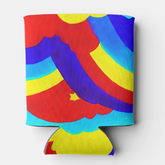 Kinder patroon voor kleurrijke regenboogwolken blikjeskoeler (Achterkant)