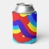 Kinder patroon voor kleurrijke regenboogwolken blikjeskoeler (Blikje Achterkant)