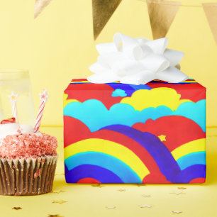 Kinder patroon voor kleurrijke regenboogwolken cadeaupapier