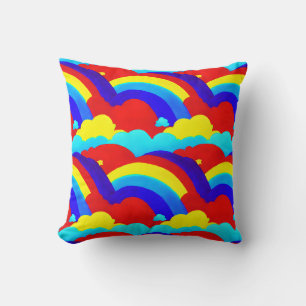 Kinder patroon voor kleurrijke regenboogwolken kussen