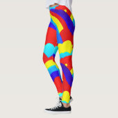 Kinder patroon voor kleurrijke regenboogwolken leggings (Links)
