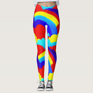 Kinder patroon voor kleurrijke regenboogwolken leggings