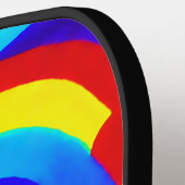 Kinder patroon voor kleurrijke regenboogwolken pickleball paddle (Links Detail)