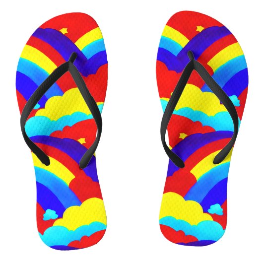 Kinder patroon voor kleurrijke regenboogwolken teenslippers (Voetbed)
