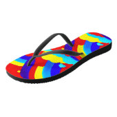 Kinder patroon voor kleurrijke regenboogwolken teenslippers (Schuin)
