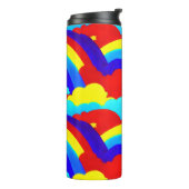 Kinder patroon voor kleurrijke regenboogwolken thermosbeker (Gedraaid links)