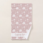 Kinder Patroonroze Aangepast Anchor Ship Pirate Bad Handdoek (Handdoek)