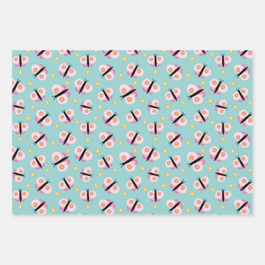 Kinder patroonvlinder inpakpapier vel (Voorkant)