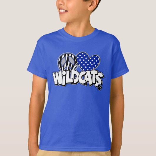 KINDER PEACE LOVE Wildcats SS Royal T-shirt (Voorkant)