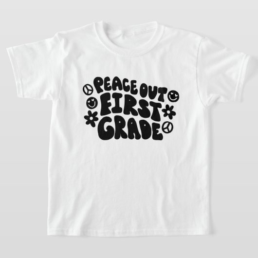 Kinder Peace Out eerste klas T-shirt in zwart (Laagn)