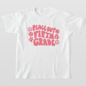Kinder Peace Out Fifth Grade T-shirt in roze (Laagn)