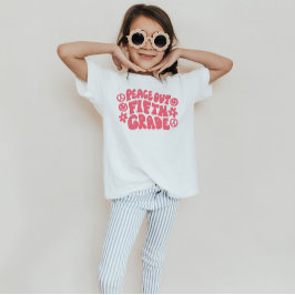 Kinder Peace Out Fifth Grade T-shirt in roze