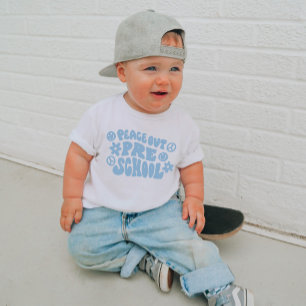 Kinder Peace Out kleuterschool T-shirt in blauw