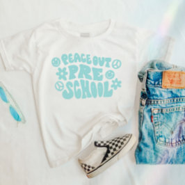 Kinder Peace Out kleuterschool T-shirt in Blauwgro