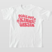 Kinder Peace Out Kleuterschool T-shirt in Roze (Laagn)