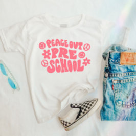 Kinder Peace Out kleuterschool T-shirt in roze