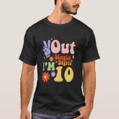 Kinder Peace Out Single Digits Ik ben 10 jaar oud  T-shirt (Voorkant)