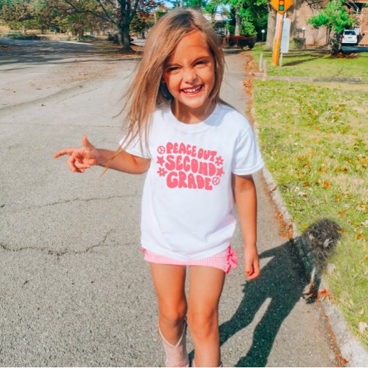 Kinder Peace Out tweedeklas T-shirt in roze