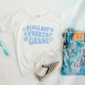 Kinder Peace Out Vierde Grade T-shirt in blauw