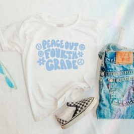 Kinder Peace Out Vierde Grade T-shirt in blauw