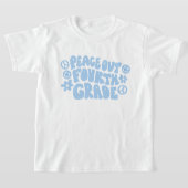 Kinder Peace Out Vierde Grade T-shirt in blauw (Laagn)
