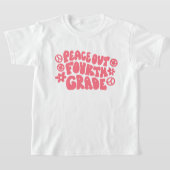 Kinder Peace Out Vierde Grade T-shirt in roze (Laagn)