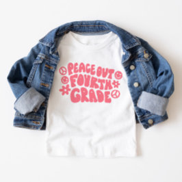 Kinder Peace Out Vierde Grade T-shirt in roze