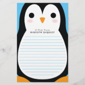 Kinder Penguin Cute Briefpapier (Voorkant)
