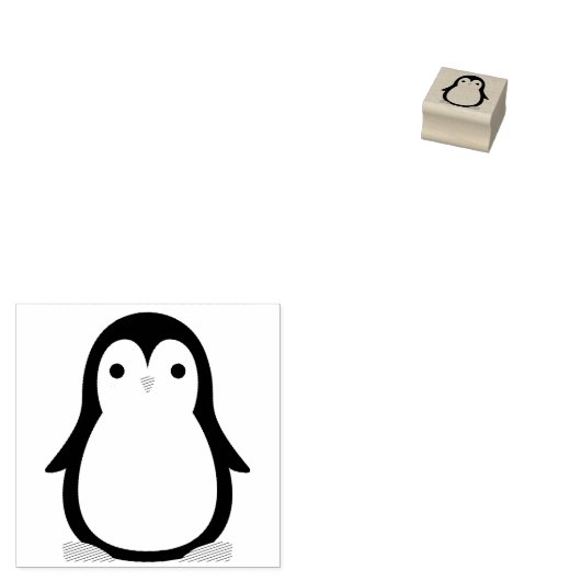 Kinder Penguin Cute Rubberstempel (Gestempeld)