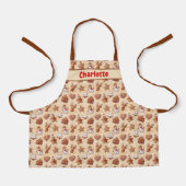 Kinder peperkoek koekjes kerst bruin schort (Voorkant)