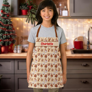 Kinder peperkoek koekjes kerst bruin schort