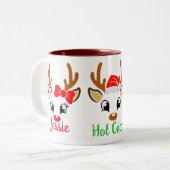 Kinder Personaliseer Hot Cocoa Tweekleurige Koffiemok (Voorkant links)