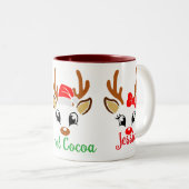 Kinder Personaliseer Hot Cocoa Tweekleurige Koffiemok (Voorkant rechts)