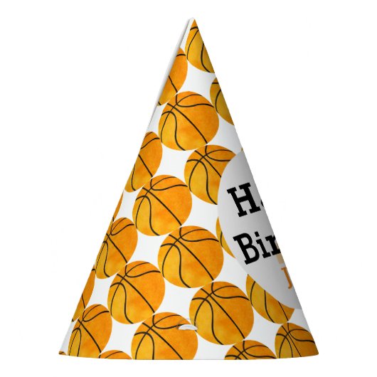 Kinder persoonlijke Basketball Happy Birthday-spor Feesthoedjes (Links)