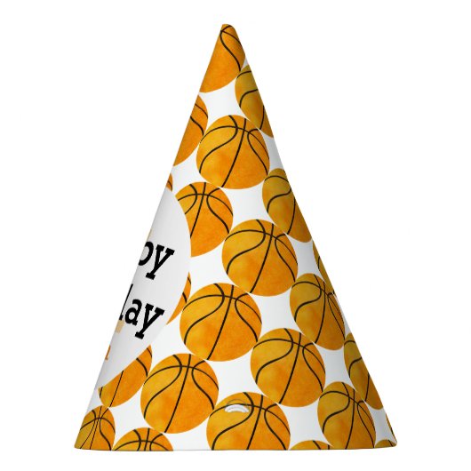 Kinder persoonlijke Basketball Happy Birthday-spor Feesthoedjes (Rechts)